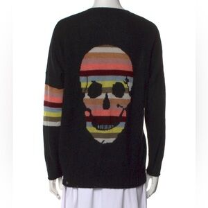 SKULL CASHMERE Black V-Neck Knitted Cashmere Sweater S